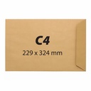 Plicuri Kraft C4, 229 x 324 mm, 25 buc/set, Banda Siliconica, Hartie 90 g/mp