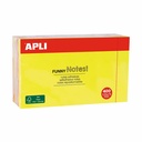 Cub notite autoadezive colorate Apli 12x7.5 cm, 400 file, culori variate (galben, roz, verde, portocaliu)