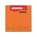 Notite adezive Kores 75 x 75 mm, portocaliu, 100 file - Organizeaza-ti eficient mesajele cu notitele vibrante Kores