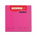 Notite adezive Kores 75 x 75 mm magenta, 100 file - Fixare puternica, culori vibrante