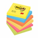 Set 6 Blocuri Notite Adezive Post-it, 76 x 76 mm, Multicolor Neon, 600 File, Organizare Eficienta