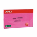 Notite adezive Apli 125 x 75 mm, magenta, 100 file - Set de notite eficiente pentru notarea rapida, culoare intensa