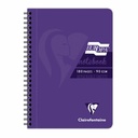 Caiet cu spira A5 EuropaGlossy Clairefontaine, 90 file dictando mov, hartie de inalta calitate