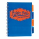 Caiet B5 PukkaPads PB Neon, 200 file, matematica, spirala si separatoare, albastru neon