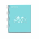 Caiet cu spira Miquelrius Messages A5 matematica, 100 file, bleu, coperta carton dur plastifiat