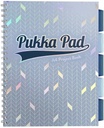 Caiet cu spirala si separatoare A4 Pukka Pads PB Glee, 200 pagini, liniatura dictando, albastru deschis