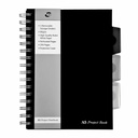 Caiet A5 cu spira si separatoare Pukka Pads BPB, negru, 250 pagini, design elegant