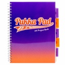 Caiet cu spirala si separatoare Pukka Pad Project Book Fusion, A4, 200 pagini, matematica, mov, organizare perfecta pentru proiectele tale