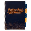 Caiet cu spirala si separatoare Pukka Pad Project Book Blush, 200 pagini, A4, Matematica, Navy - Organizeaza-ti notele cu stil!