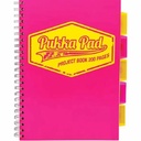 Caiet cu spirala Pukka Pad Project Book Neon, A4, 200 pagini, matematica, roz neon