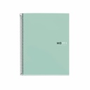 Caiet cu spira Miquelrius Original A4, matematica, 80 file, coperta tratata antivirala, aqua, rezistenta si igiena intr-un singur produs
