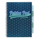 Caiet cu spira si separatoare A4 Pukka Pads PB Glee Dictando, 200 pagini, albastru inchis, ideal pentru organizarea notelor