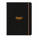 Caiet cu elastic A5+ Rhodia Unlimited, 60 file, matematica, negru, hartie de inalta calitate
