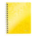 Caiet de birou Leitz WOW A5, PP, matematica, portocaliu metalizat, spirala 360°, FSC, 80 file