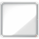 Avizier NOBO Premium Plus, Exterior, Otel Emailat, 6x A4, Magnetic, Alb, Sticla Securizata, Rezistent la Apa