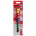 Magneti pentru tabla Office Products, 15 mm, 10 bucati/set, culori asortate, fixare puternica