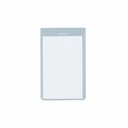 Ecuson vertical Flaro, PVC transparent, 63 x 85 mm, 50 bucati/cutie, identificare simpla si eleganta