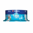CD-R Printabil Verbatim 52x, 700 MB, 25 Buc/Cake, Etichete Personalizate, Viteza Rapida de Scriere