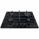 Plita incorporabila WHIRLPOOL TKRL 661 NB, Gaz, 5 zone de gatit, Arzator Wok, Negru, Design Modern