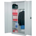 Dulap metalic Ceha gri, 92x50x195 cm, cu spatiu pentru haine si 3 polite, usi ranforsate si vopsit in camp electrostatic