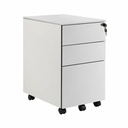 Dulapior mobil metalic pentru dosare suspendabile, 3 sertare, inchidere centralizata, rezistent, gri, 61x38x47 cm