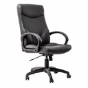 Scaun Directorial Stilo Eco, Piele Ecologica, Negru, Mecanism Balans, Brate Polipropilena, Baza Stea 690 mm