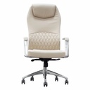 Scaun operational Crono, piele ecologica alba, ergonomic si elegant, capacitate 130 kg