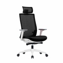 Scaun ergonomic cu tetiera, Meteor, negru, reglabil 4D pentru confort la birou