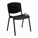 Scaun vizitator Edda, plastic, negru, structura metalica, capacitate incarcare 110 kg