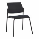 Scaun vizitator Filo, plastic, negru, structura rezistenta, cadru otel, confortabil