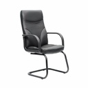 Scaun vizitator RIVA S, Eco Piele, Negru, Confortabil si Elegant, Dimensiuni Generoase, Ideal pentru Spatii Profesionale
