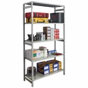 Raft arhivare metalic, gri, 100x40x180 cm, structura solida si 5 polite reglabile