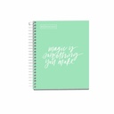 Caiet cu spira Miquelrius Messages A6, 100 file, matematica, verde menta, compact si practic