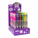 Set 48 pixuri cu gel Apli Gliter, Colectia Sweet World, 6 culori stralucitoare