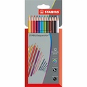 Creioane colorate Stabilo Aquacolor, 2.8 mm, 12 culori, set cu etui carton, pentru desen si ilustratie