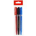 Pixuri Stabilo Excel 828, M, 0.45 mm, 3 culori - rosu, negru, albastru, Blister Eco