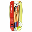 Set 3 markere Stabilo Greepoint 0.8 mm, albastru/negru/rosu, precizie si confort