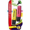 Textmarker Stabilo Boss Original, 2 culori/blister, galben, roz