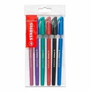 Set 6 pixuri Stabilo Excel 828 M, Varf 0.45 mm, 6 Culori, Blister Eco