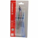 Set 5 pixuri Stabilo Liner, M, 0.45 mm, Culori: albastru, negru, rosu, verde, violet