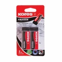 Radiera neagra Kores KE-20, 60 x 21 x 10 mm, Moale si Elastica, 2 bucati, Ideala pentru Scoala si Birou