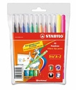 Set 12 carioci Stabilo Trio, 0.7 mm, Culori Intense, Rezistente la Apa, A-Z