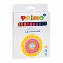 Set Markere Colorate Morocolor Primo, 24 Culori Vibrante, Varf 2mm, Cerneala pe Baza de Apa, Rezistenta la Uscare 5 Zile