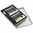Set 16 piese Nassau Fine Art Acuarele Profesionale, Culori Vibrante, Cutie Metalica