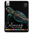 Set 18 creioane colorate Creative Craft ID, in cutie metalica, culori vibrante, mine moi de 4 mm