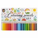 Set 36 creioane colorate Creative Craft Grafix, culori vibrante in cutie metalica, pentru artisti de toate varstele
