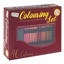 Set 46 creioane colorate Creative Craft, Premium Craft Sensations, Acuarela, Triunghiulare, Corp Lemn, Cutie si Etui inclus