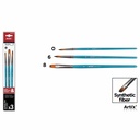 Set 3 pensule Main Paper Artix, numarul 0, 6, 8, pentru detalii fine si aplicare uniforma