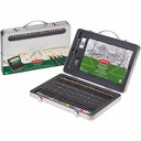 Set pentru desen DERWENT Academy, 28 piese, creioane colorate pastel, neon si metalice, cu accesorii esentiale, in cutie metalica