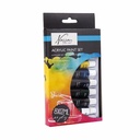 Set 8 tempera Acrilica Nassau Fine Art, Culori Vibrante, 8x12 ml, Uscare Rapida